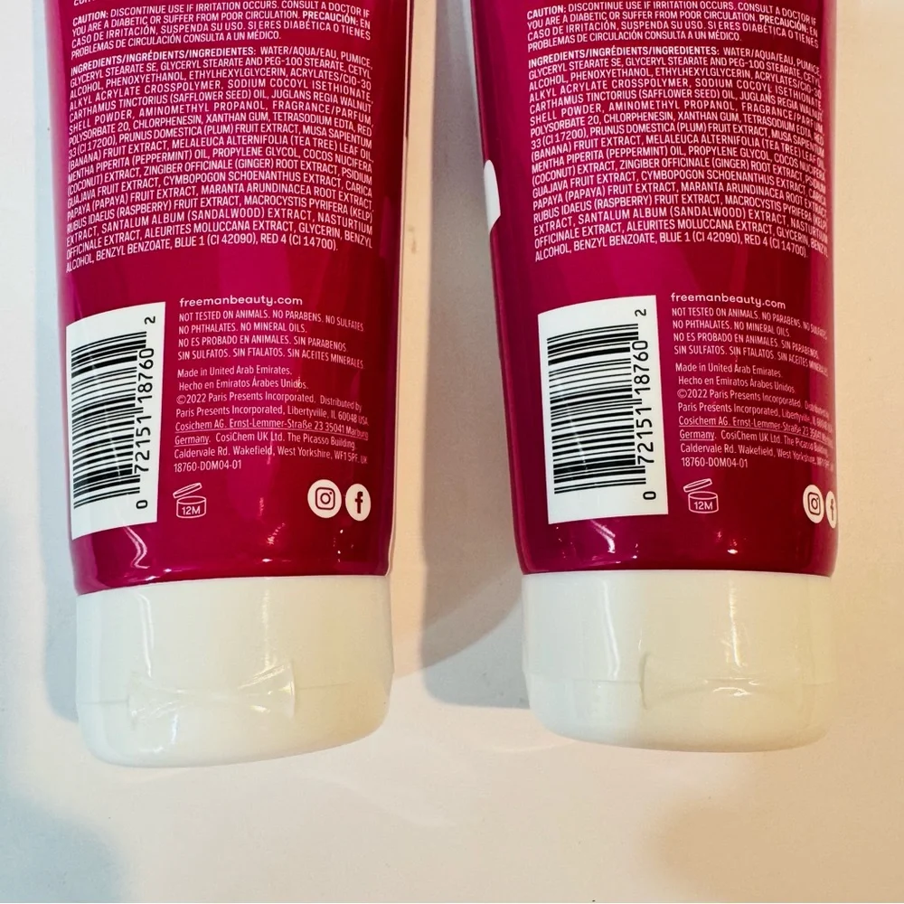 Freeman Flirty Feet Exfoliating Scrub Peppermint & Plum 5.3oz / 150ml Pk of 2